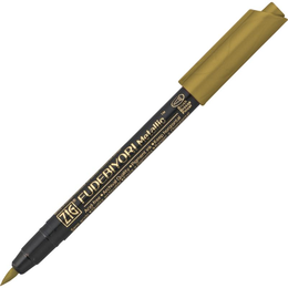 Zig Fudebiyori Metallic Brush Pen Yaldızlı Fırça Uçlu Marker Kalem GOLD - 1