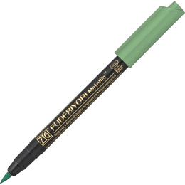 Zig Fudebiyori Metallic Brush Pen Yaldızlı Fırça Uçlu Marker Kalem GREEN - 1