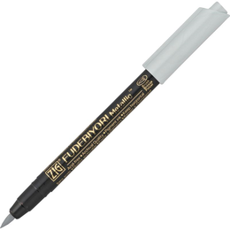 Zig Fudebiyori Metallic Brush Pen Yaldızlı Fırça Uçlu Marker Kalem SILVER - 1