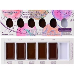 Zig Gansai Tambi Tablet Sulu Boya Seti Granulating Colors 5 Renk + 1 Boş Tablet - 1