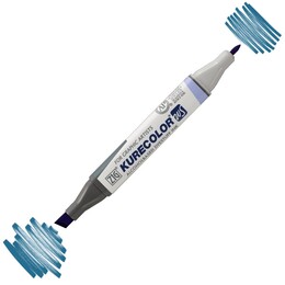 Zig Kurecolor Twin S Grafik Çizim Marker Kalemi 339 Peacock Blue - 1