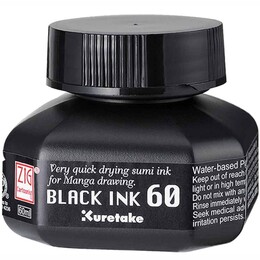 Zig Mangaka Black Ink Siyah Yazı ve Çizim Mürekkebi 60 ml. (Hızlı Kuruyan) - 1